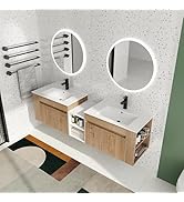 ★seseragsara★ Zilara 72 in W x 22 in D Black and Grey Double Bath Vanity